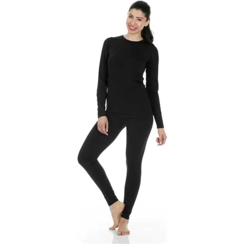 Long Johns Thermal Underwear for Women Fleece Lined Base Layer Pajama Set - Picture 1 of 5